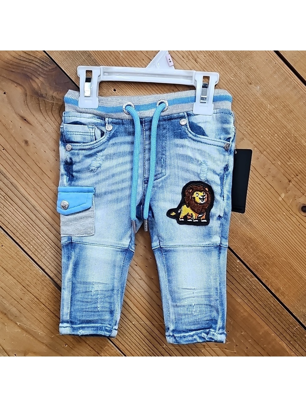 NWT Elite Premium Denim Blue Jeans with Lion Patch.  24months.